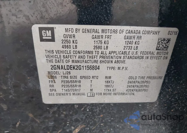 2GNALDEK2G1156804: 44411031