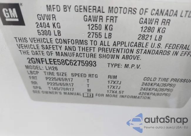 2GNFLEE58C6275993: 44411064