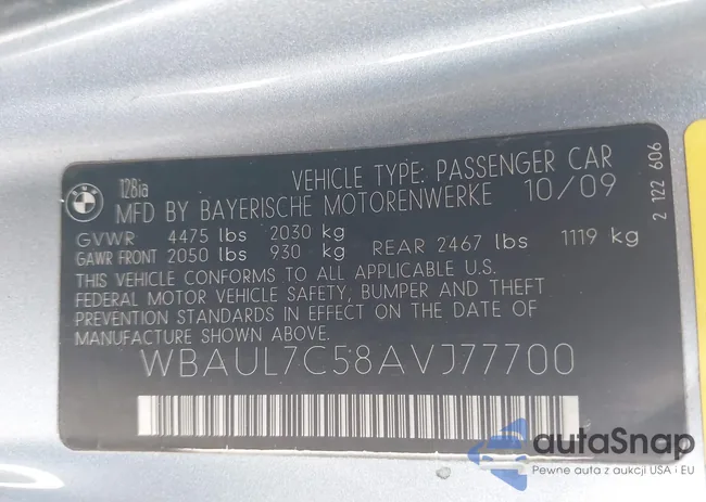 WBAUL7C58AVJ77700: 44411096