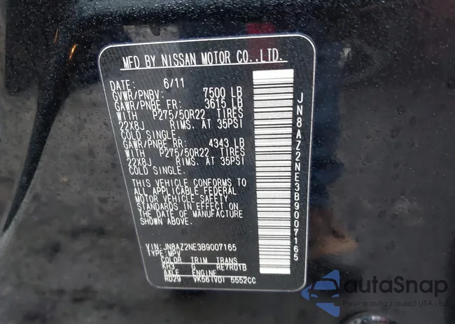 JN8AZ2NE3B9007165: 44411116