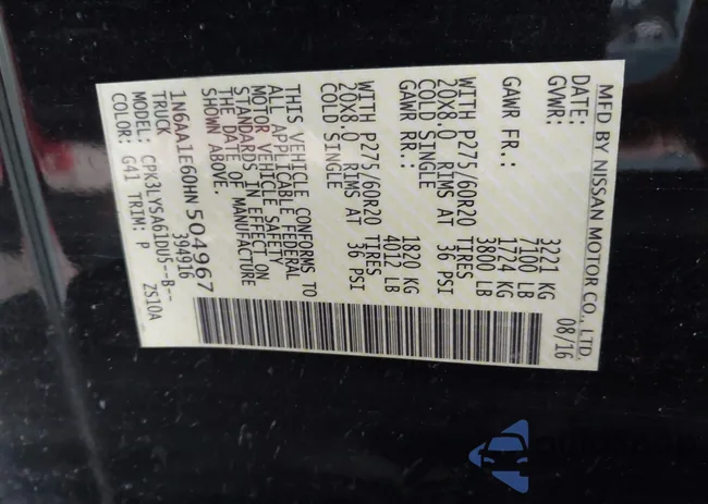 1N6AA1E60HN504967: 44411125