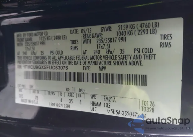 1FMCU9GX5FUC53076: 44411202