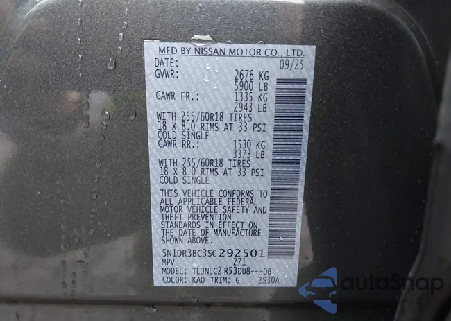 5N1DR3BC3SC292501: 44411363