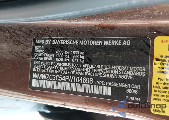 WMWZC3C54FWT04698: 44410662