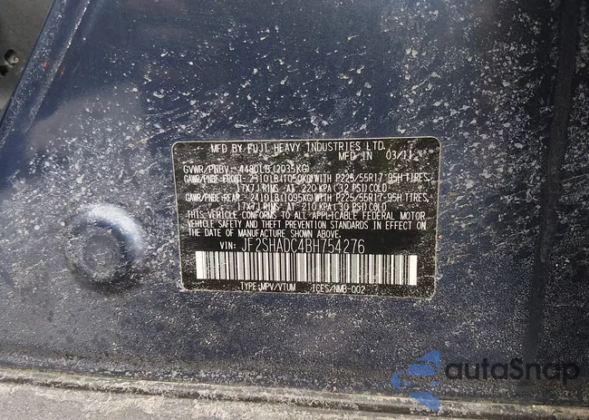 JF2SHADC4BH754276: 44410670