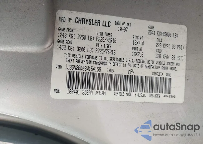 1J8GN28K08W154159: 44410827