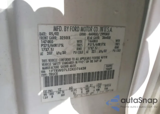 1FTRW07L52KD74438: 44412132