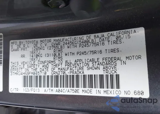 3TMKU4HN9FM045710: 44412253