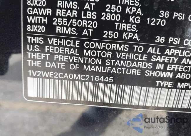 1V2WE2CA0MC216445: 44412310
