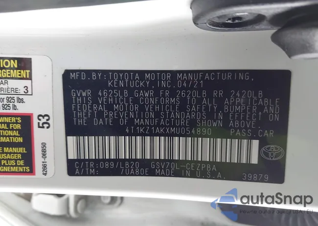 4T1KZ1AKXMU054890: 44412318