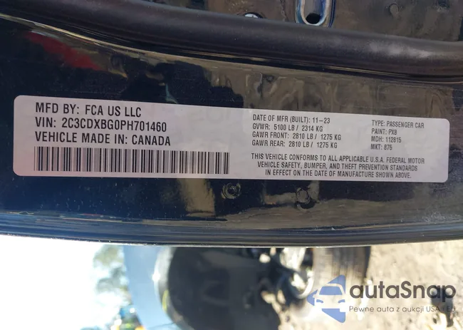 2C3CDXBG0PH701460: 44411655