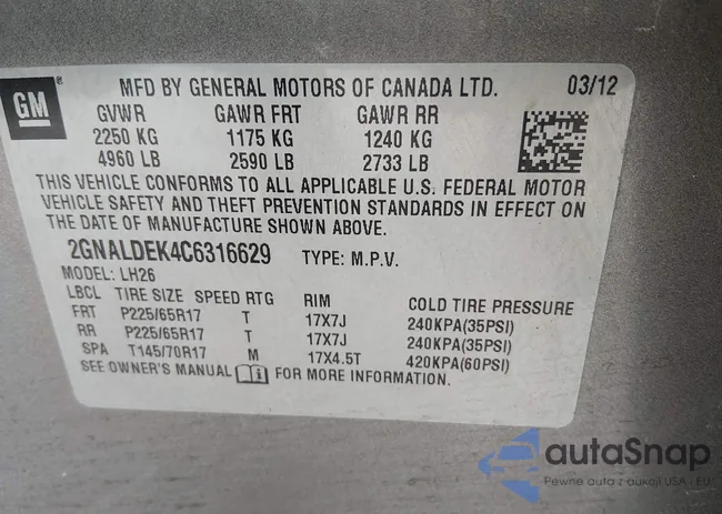 2GNALDEK4C6316629: 44412829