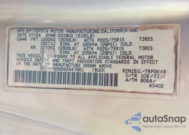 5TENM92N94Z447861: 44412899