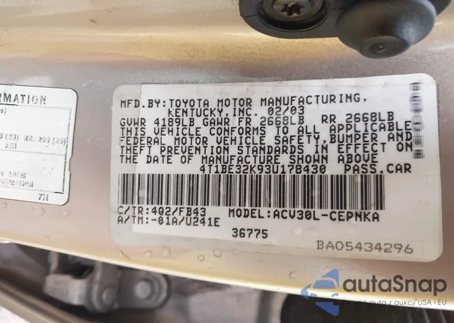 4T1BE32K93U178430: 44412924