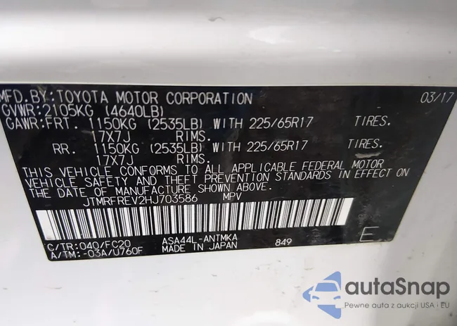 JTMRFREV2HJ703586: 44412930