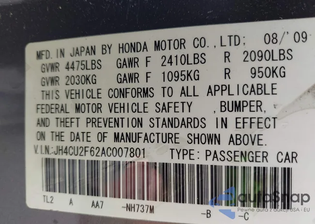 JH4CU2F62AC007801: 44413115