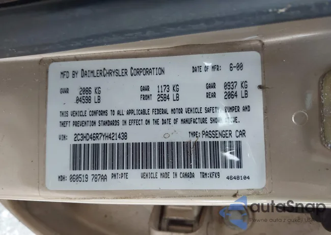 2C3HD46R7YH421438: 44413167