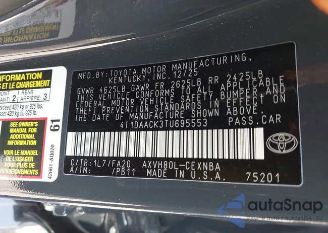 4T1DAACK3TU695553: 44413216