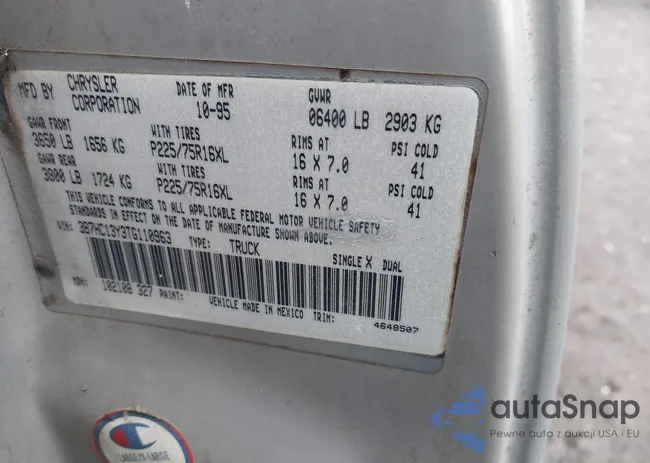 3B7HC13Y3TG110963: 44413249