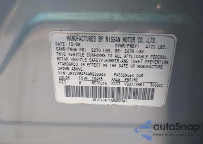 JN1CV6AP4AM200342: 44412665