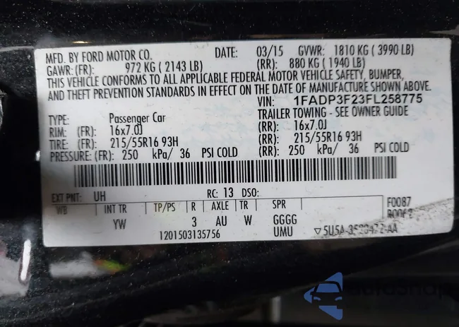 1FADP3F23FL258775: 44412688