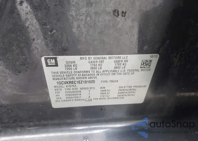 1GCVKREC1EZ181605: 44412712