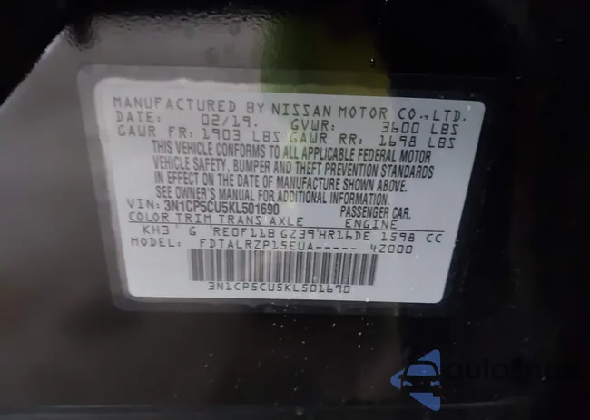 3N1CP5CU5KL501690: 44412724