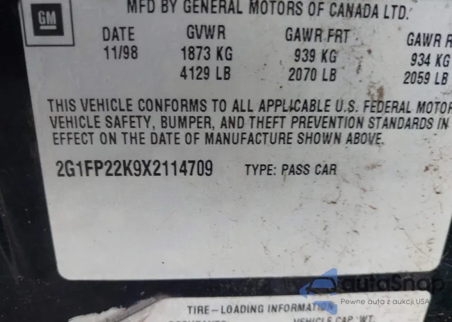 2G1FP22K9X2114709: 44412778