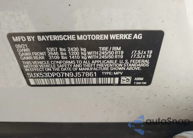 5UX53DP07N9J57861: 44412786