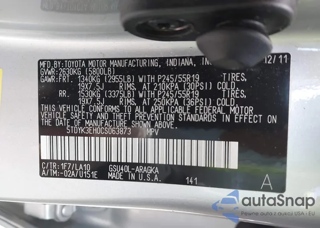 5TDYK3EH0CS063873: 44412789