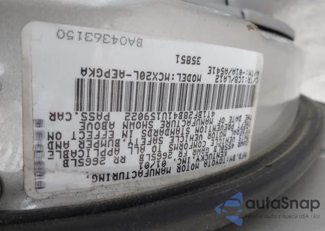 4T1BF28B41U159022: 44414015