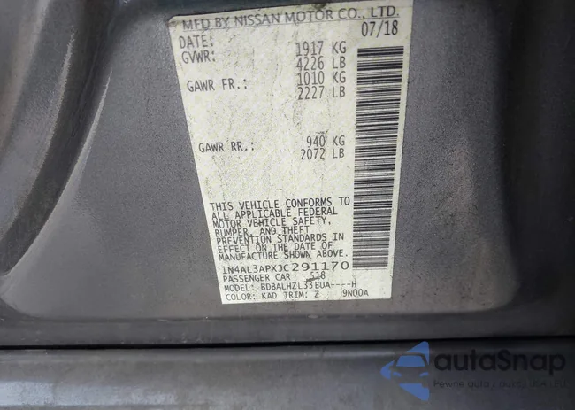 1N4AL3APXJC291170: 44414058