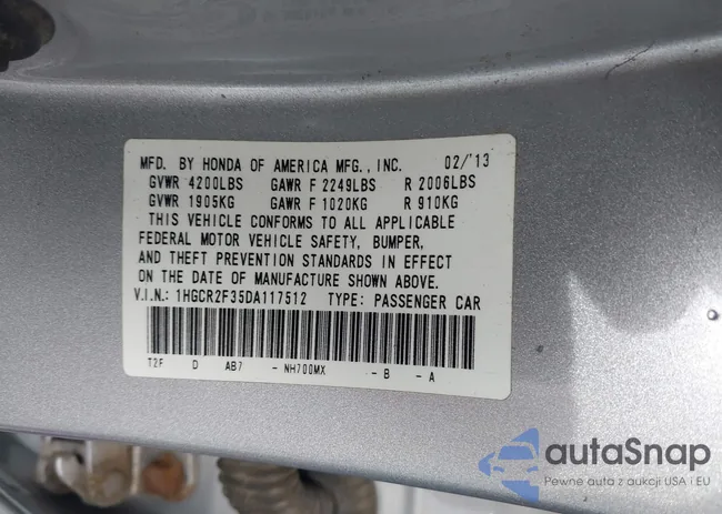 1HGCR2F35DA117512: 44414156