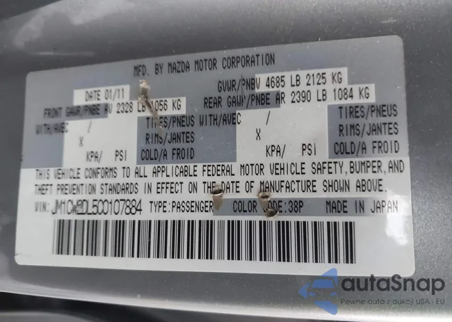 JM1CW2DL5C0107884: 44414164