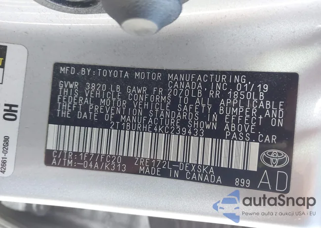 2T1BURHE4KC239433: 44414171