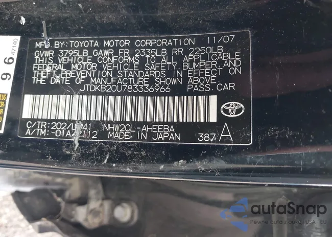 JTDKB20U783336966: 44414173