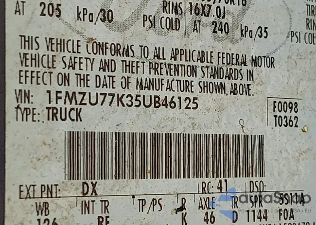 1FMZU77K35UB46125: 44414181