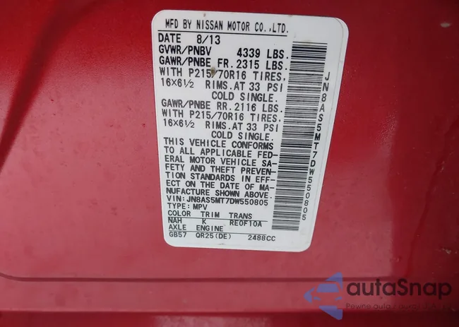 JN8AS5MT7DW550805: 44414193