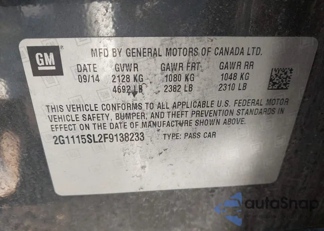2G1115SL2F9138233: 44414310