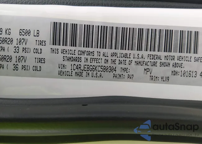 1C4RJEBG6KC580304: 44413566