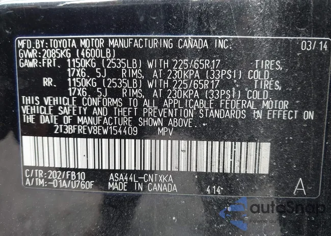 2T3BFREV8EW154409: 44413593