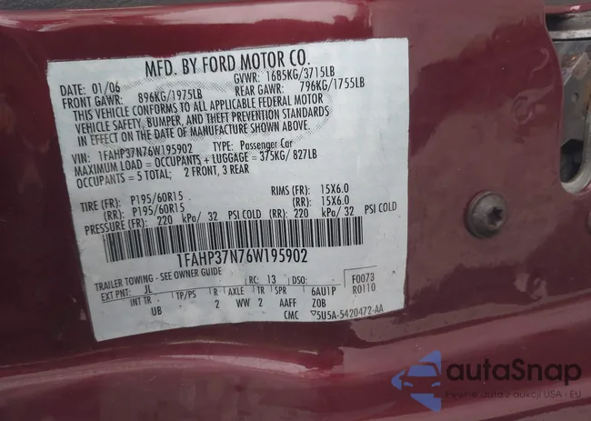 1FAHP37N76W195902: 44413600