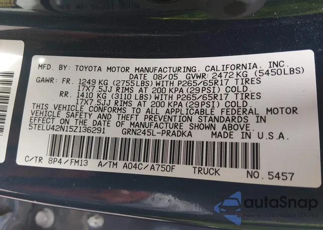 5TELU42N15Z136291: 44413623