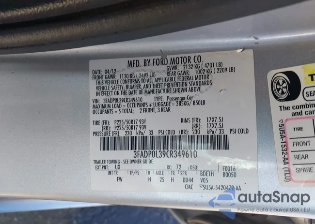 3FADP0L39CR349610: 44413643