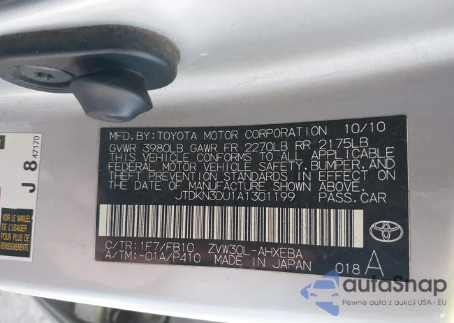 JTDKN3DU1A1301199: 44413665