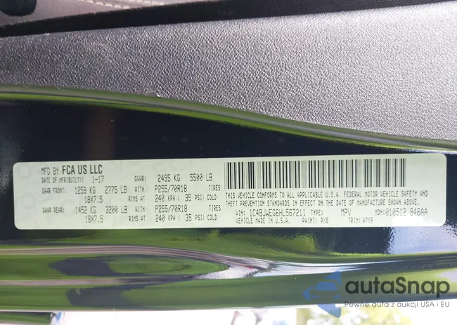 1C4BJWEG6HL567211: 44413679