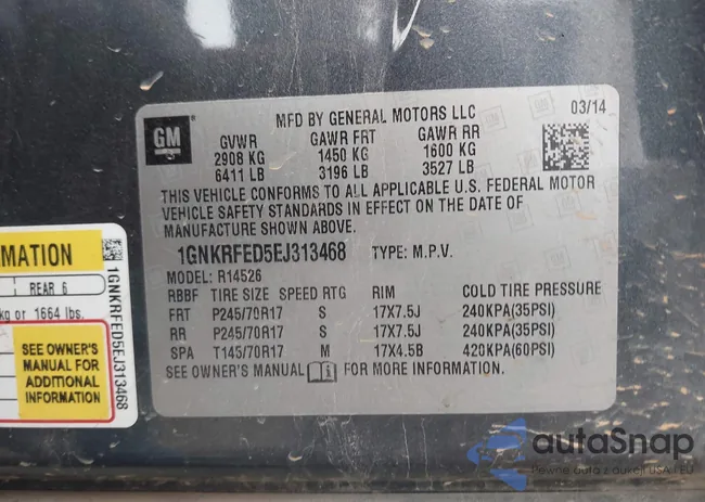 1GNKRFED5EJ313468: 44413782