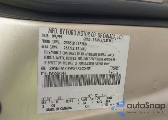 2MEFM74W5YX625401: 44413786