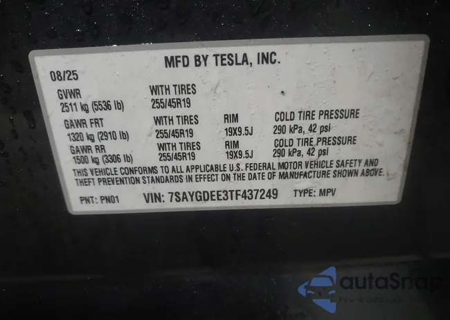 7SAYGDEE3TF437249: 44414900