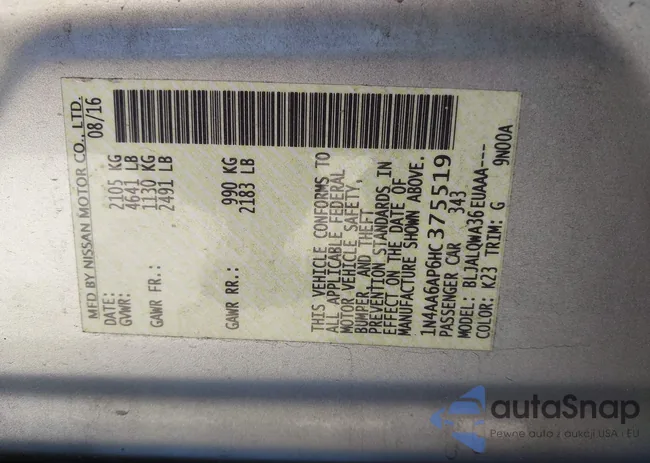 1N4AA6AP6HC375519: 44415012